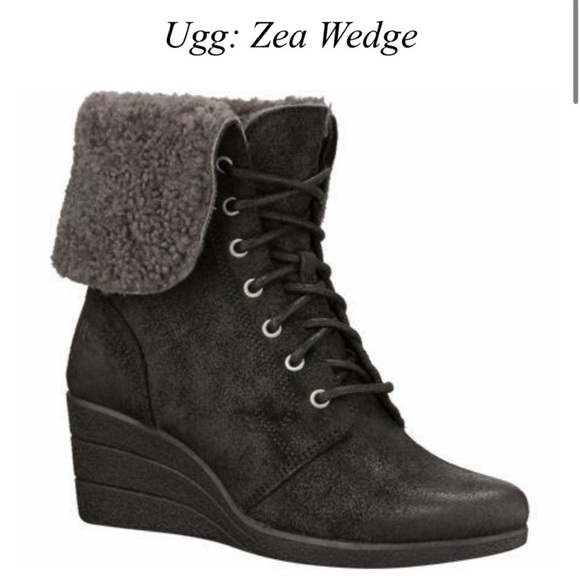 UGG Shoes - UGG Zea Wedge Boot Black Size 11